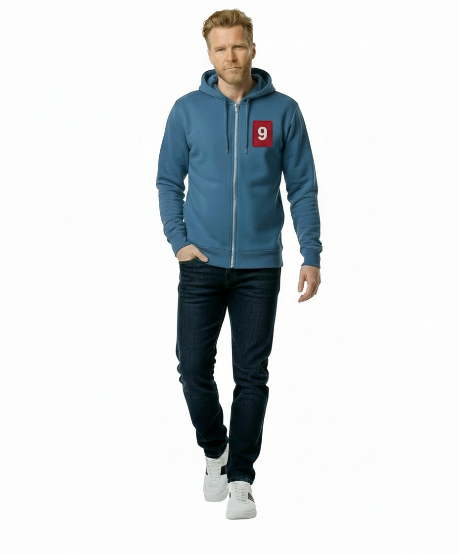 FCK Shirtje Ruilen Hoodie Zip Blue Échanger un t-shirt contre un sweat à capuche