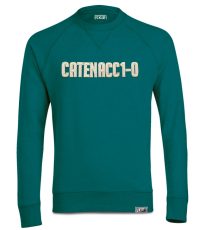 Catenaccio trui in het groen met vilten applicatie en van organisch katoen en polyester