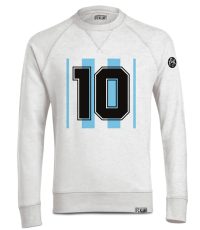Maradonna en Messi trui met nummer 10 in het wit met blauw van polyester en organisch katoen